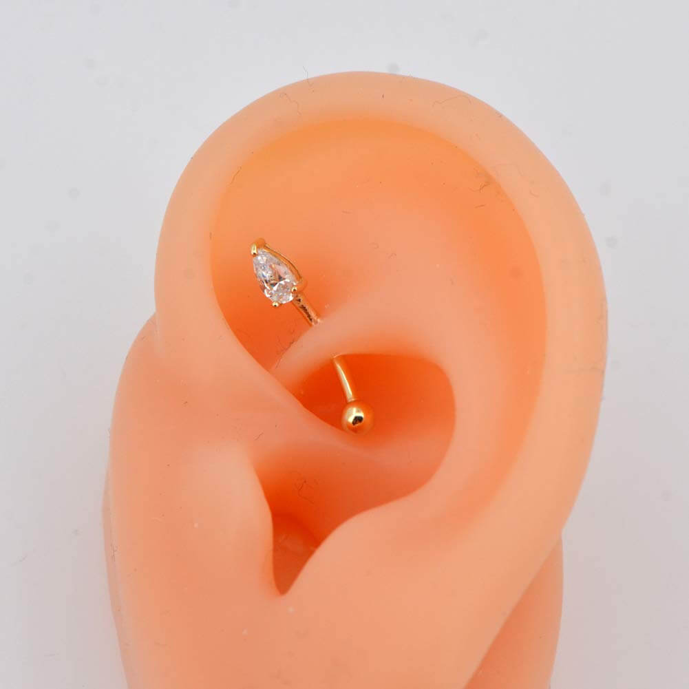 solid gold rook piercing earring