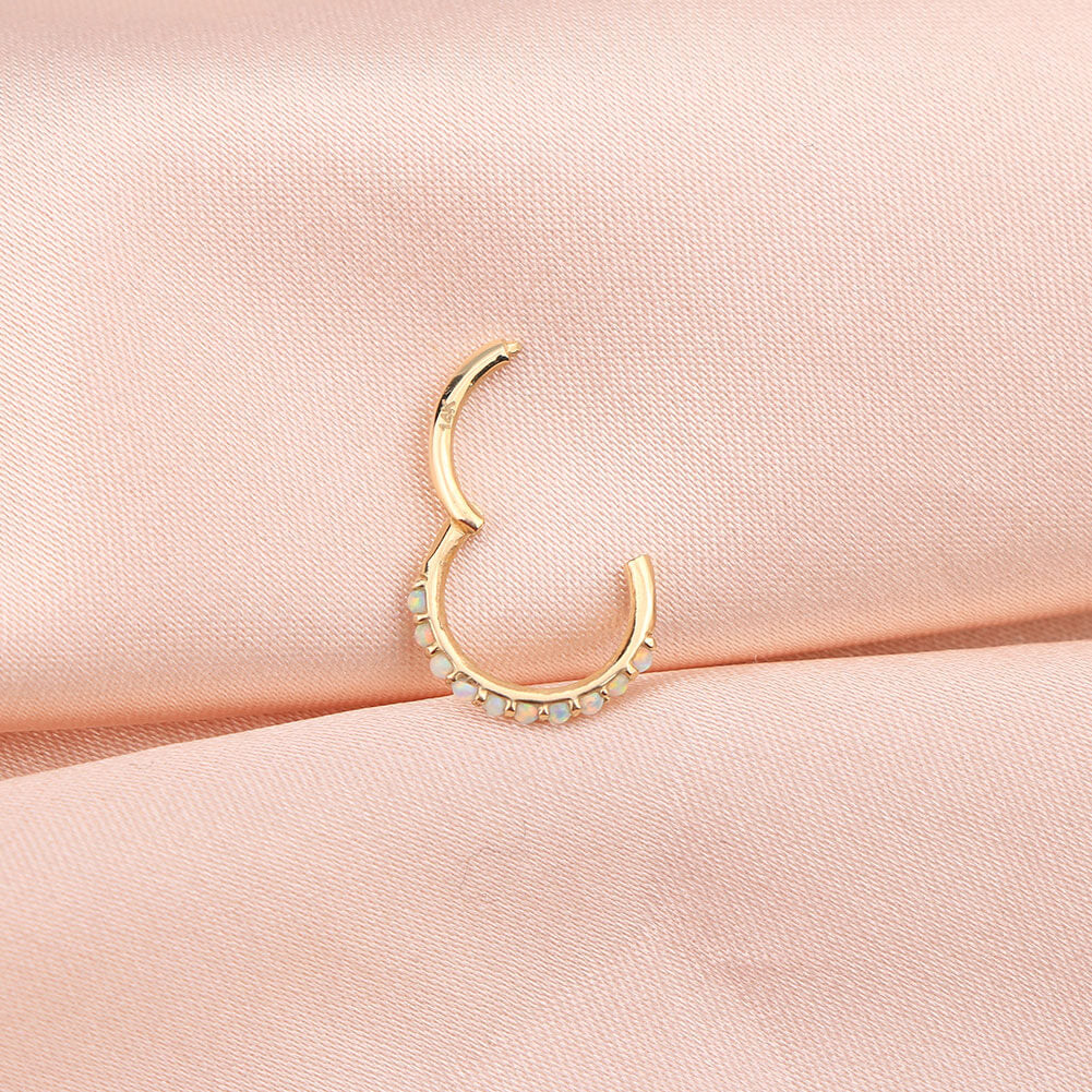 opal cartilage earring gold hoop