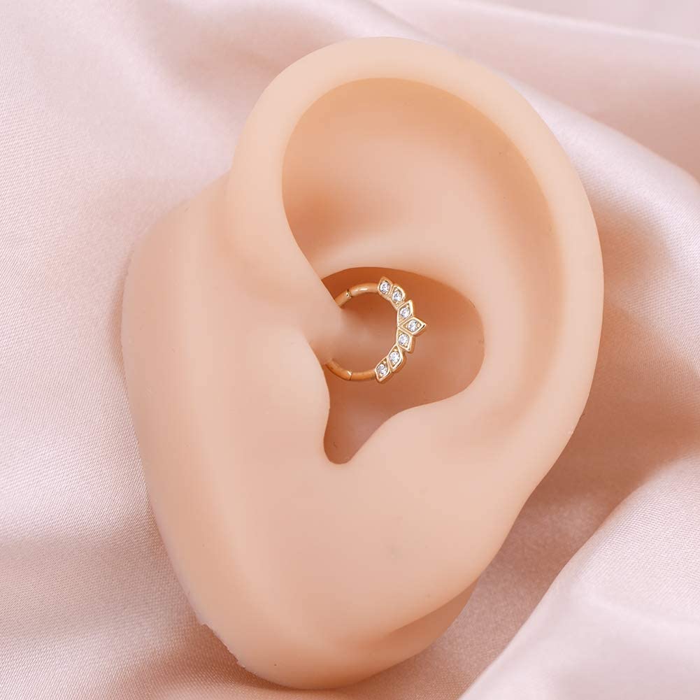 gold daith hoop - OUFER BODY JEWELRY 