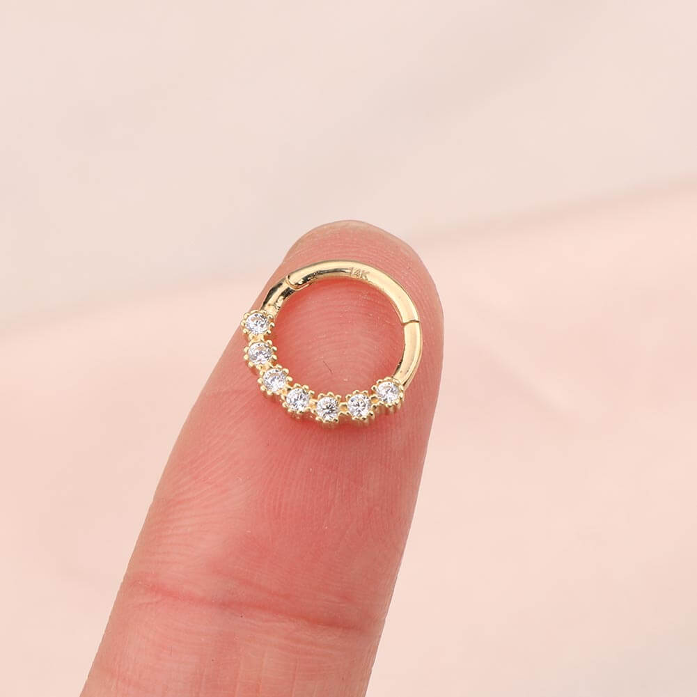 gold hoop helix earrings