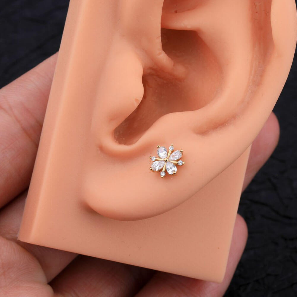 Tragus Piercing Jewelry, 14ct Solid Gold