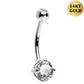 white gold belly ring - OUFER BODY JEWELRY 