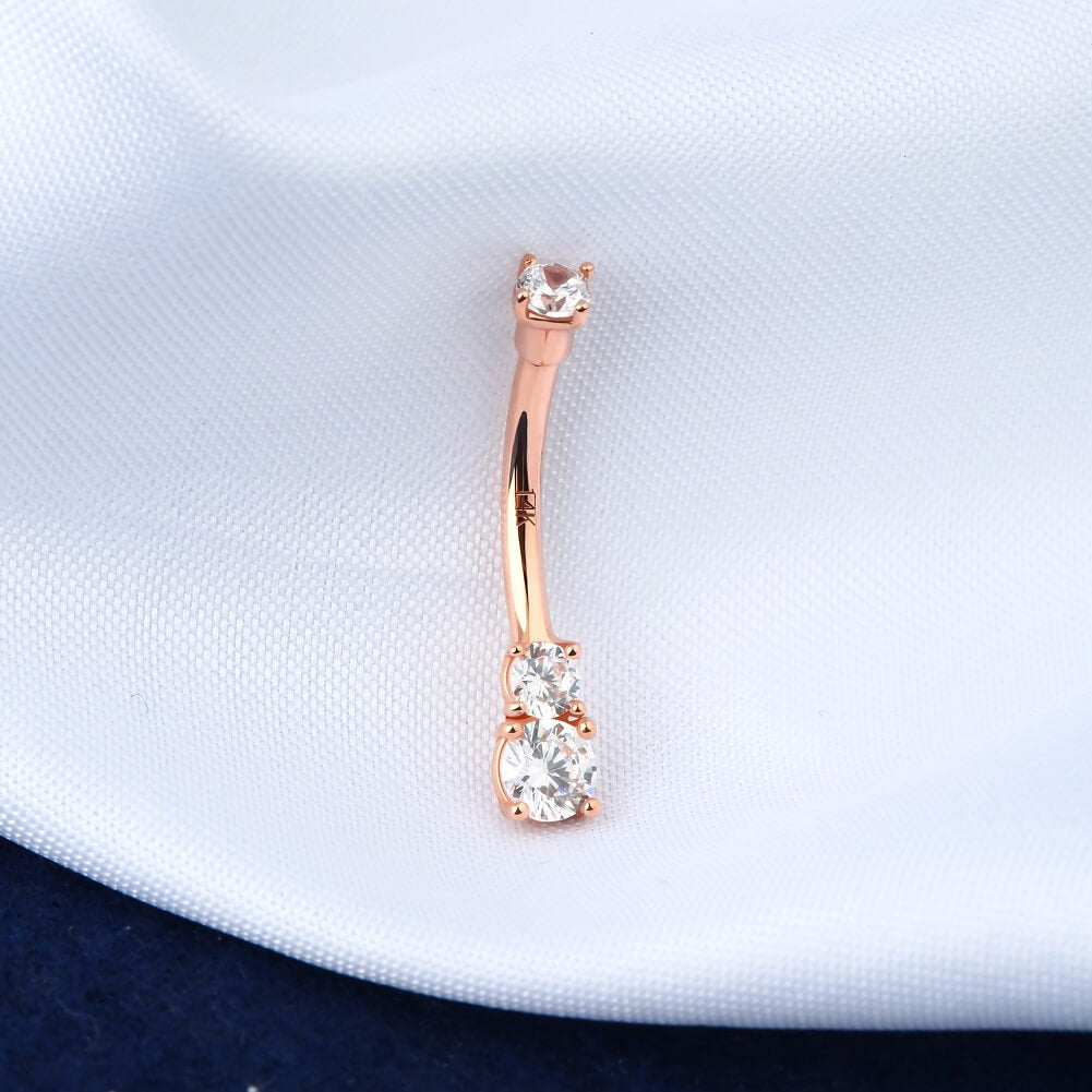 14k rose gold belly button ring