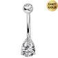 white gold belly button rings - OUFER BODY JEWELRY 