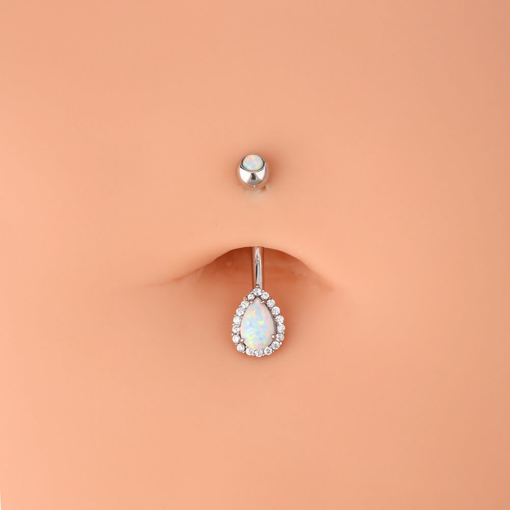 white gold belly button rings - OUFER BODY JEWELRY