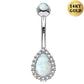 opal belly button ring - OUFER BODY JEWELRY