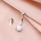 14k opal belly button ring 
