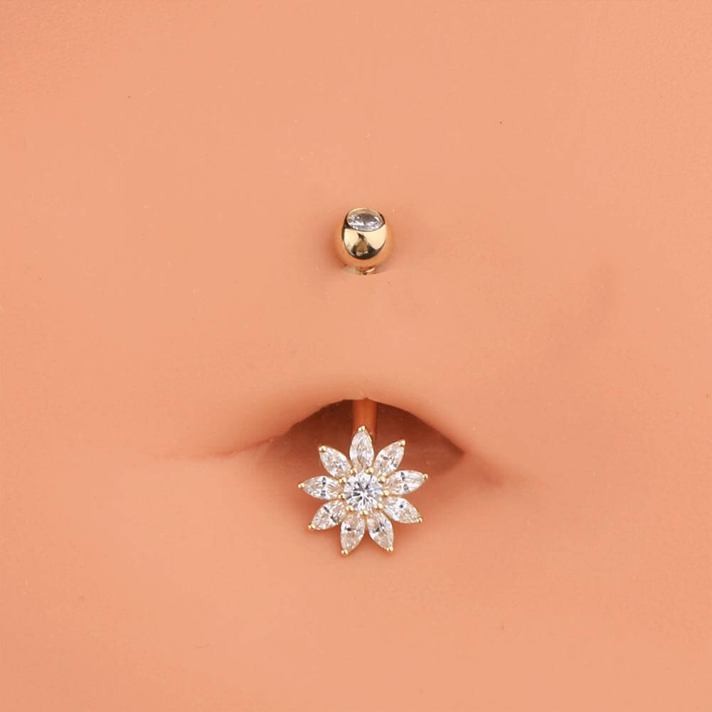 flower belly button rings