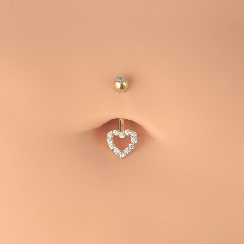 14kt gold belly button piercing