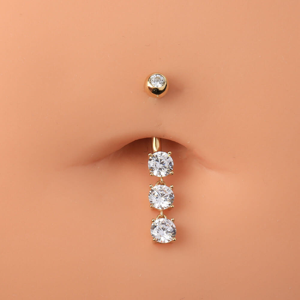 Big diamond belly button ring Clearance