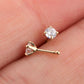 14K Gold 20G Round CZ Nose Stud