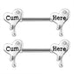 cum here letter nipple ring
