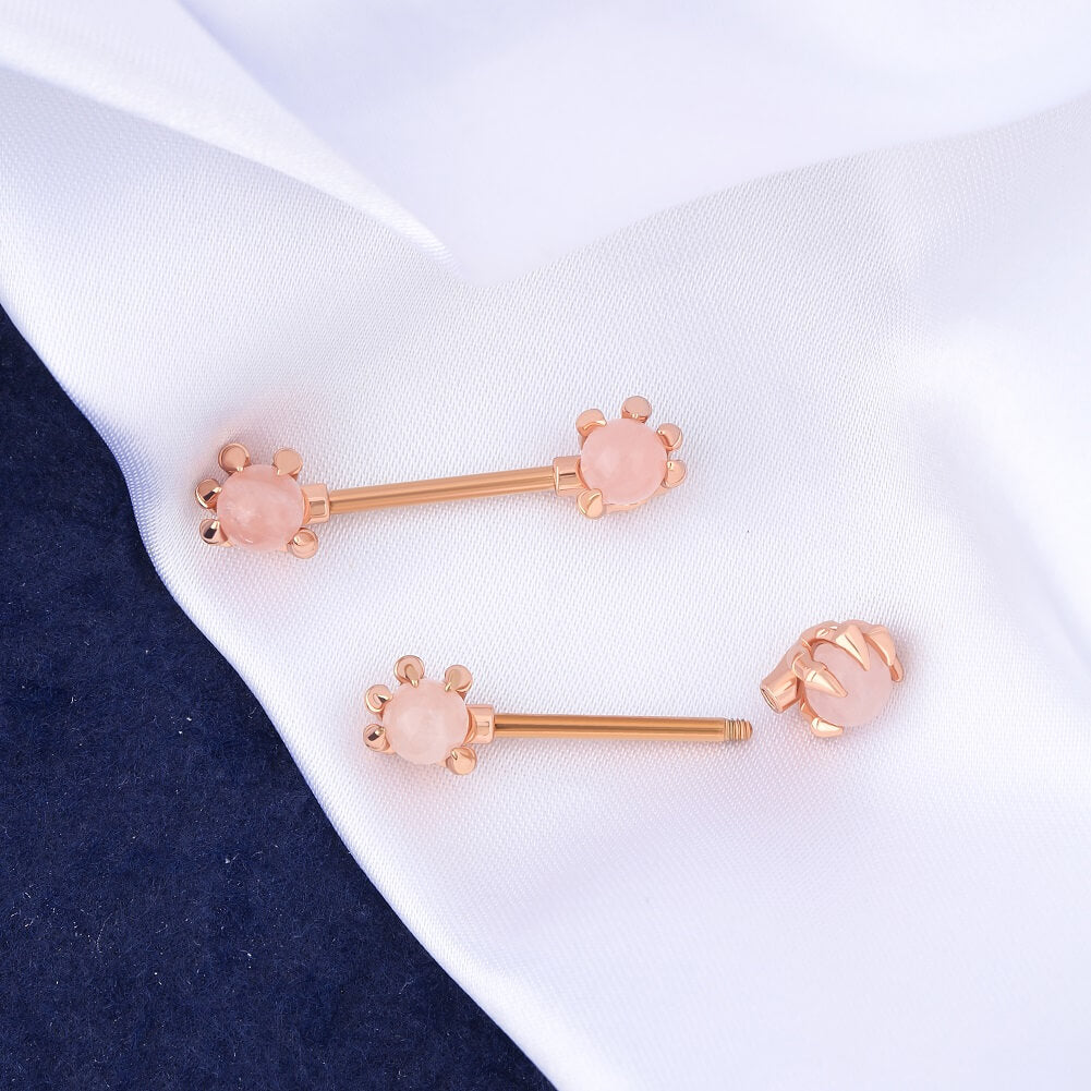 14G Dragón Claws Nipple Anillos Blanco Ópalos Pezón Barbell Piercing