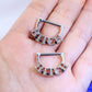 14G 2PCS Clear CZ Lettre Nipple Rings Nipple Clickers Ring
