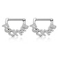 14G 2PCS Clear CZ Lettre Nipple Rings Nipple Clickers Ring