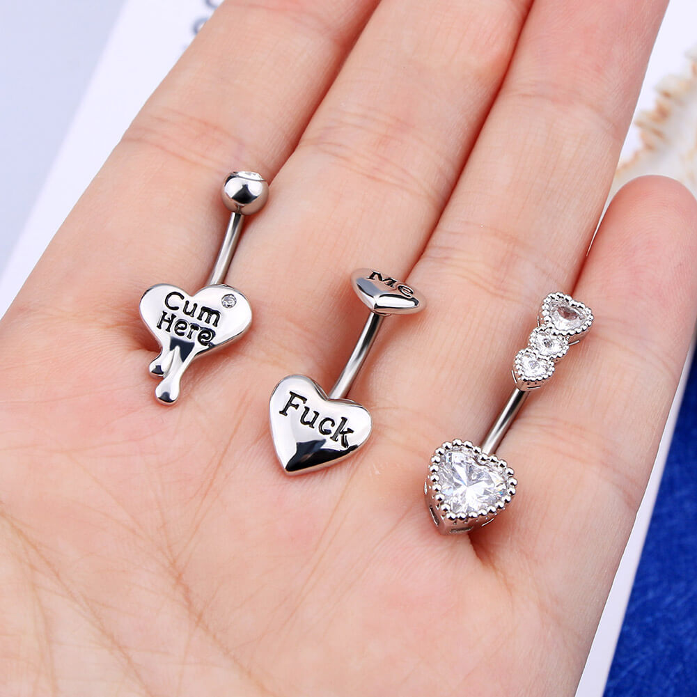 letter belly rings