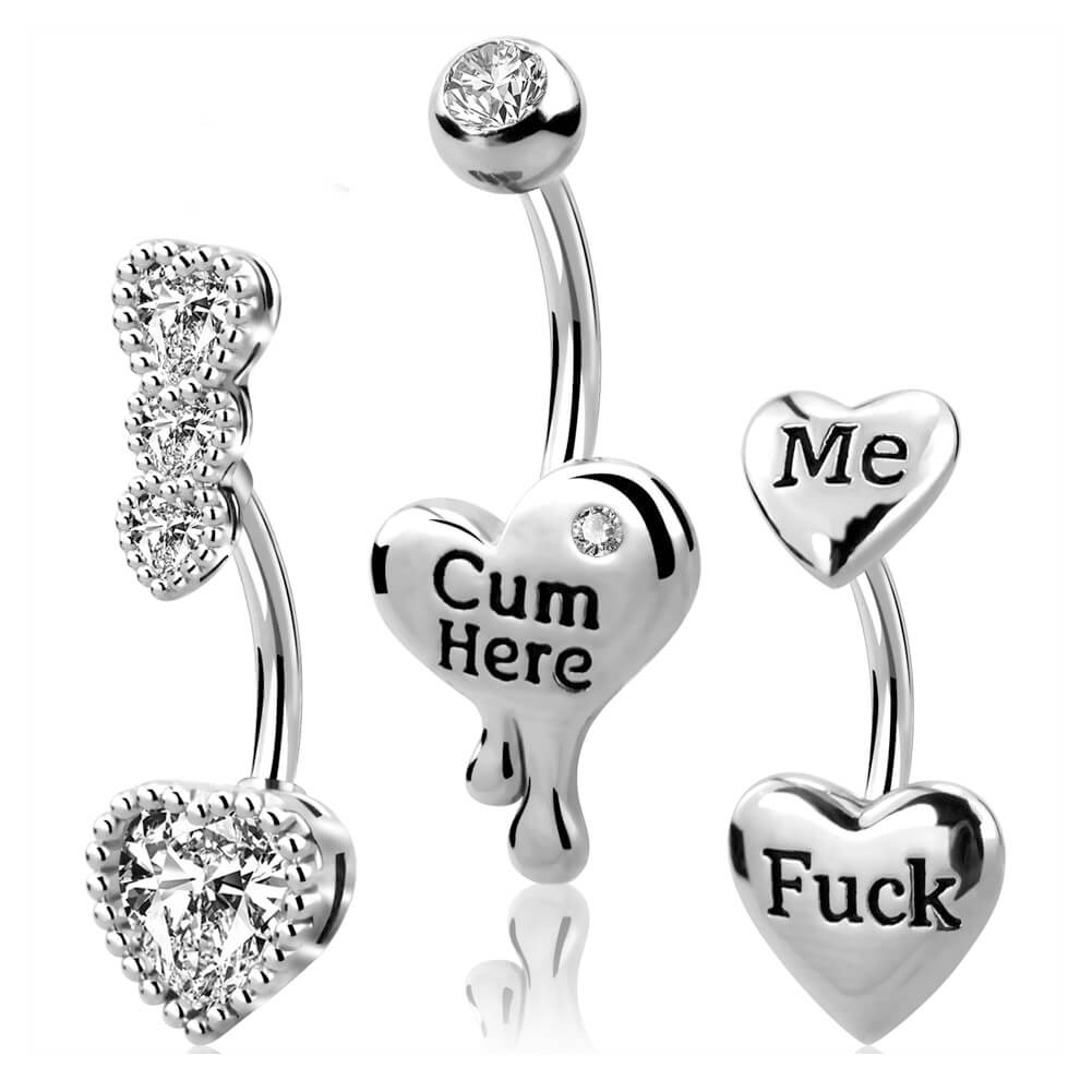 letter belly rings