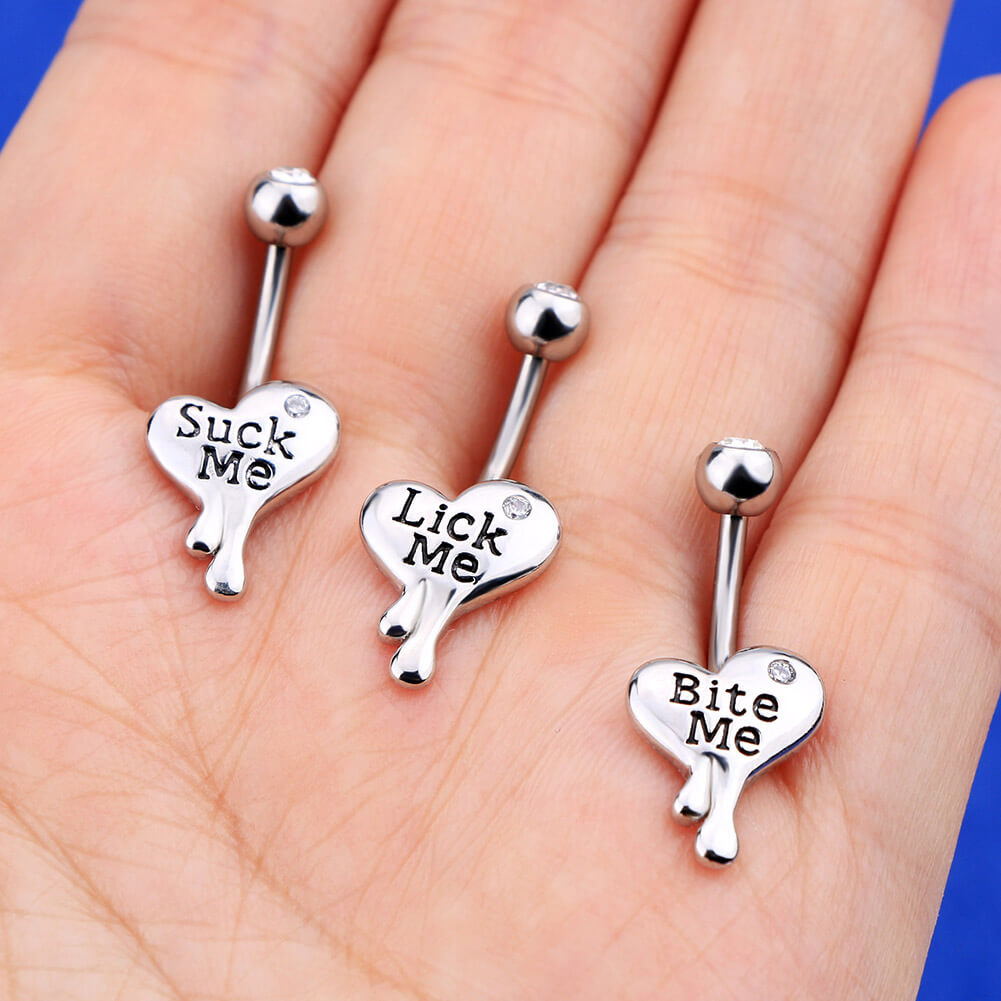 letter belly rings