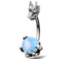dragon belly button ring- blue