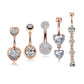 5Pcs 14G Rose Gold Curved Barbell Belly Button Ring Set 4 - OUFER BODY JEWELRY 