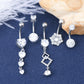 5Pcs Steel Barbell Studs and Dangle Belly Button Rings Set 3 - OUFER BODY JEWELRY