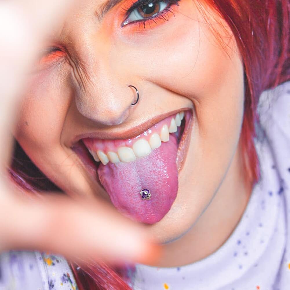purple tongue ring 
