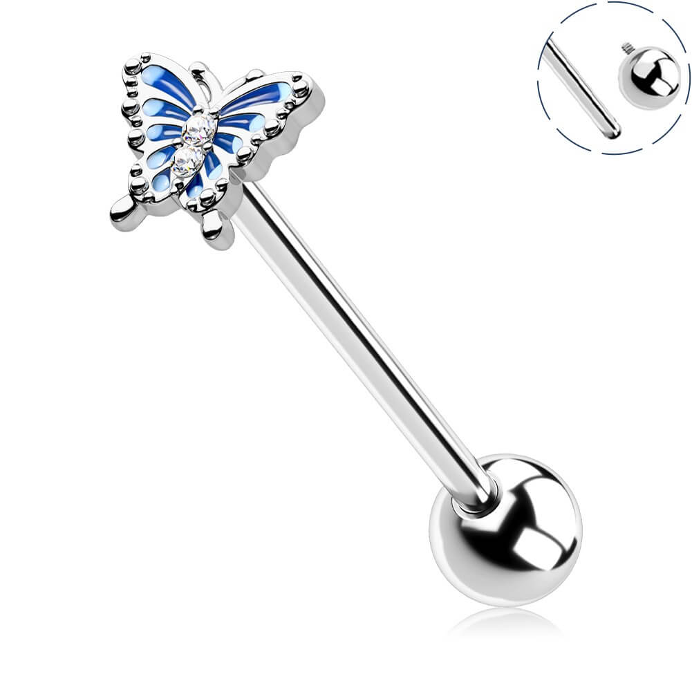 oufer butterfly tongue ring