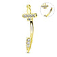16G Sword/Dagger CZ Curved Rook Earring Eyebrow Ring