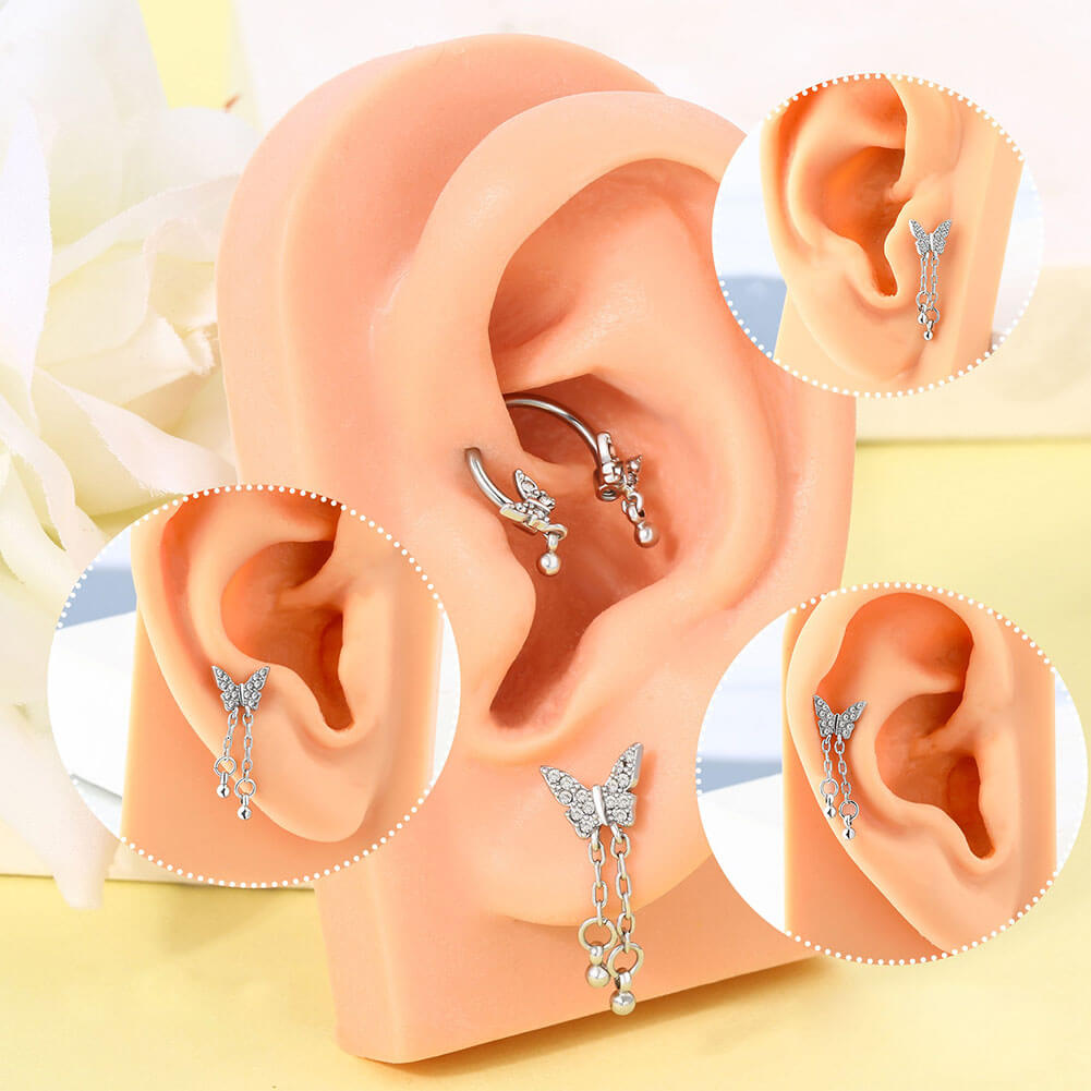 butterfly helix earrings