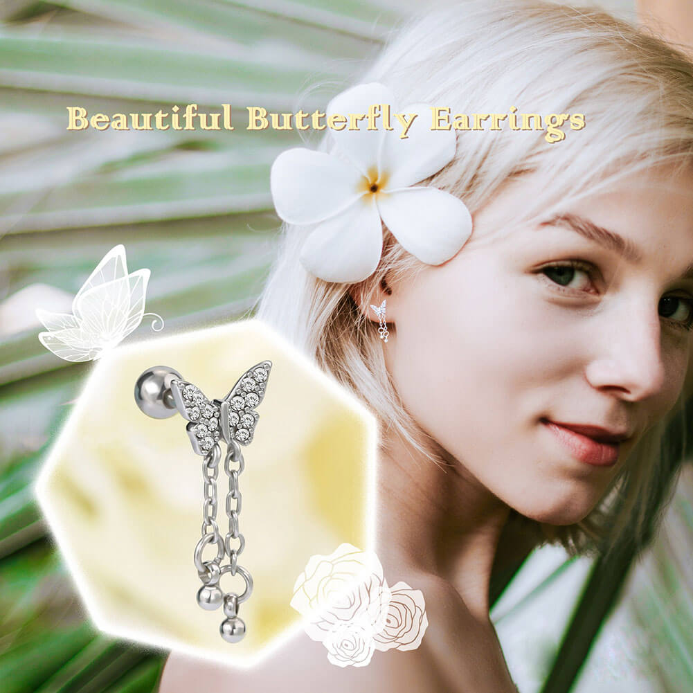 butterfly helix earrings