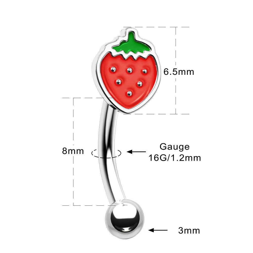 Ribboned Strawberry Belly Piercing 1.0