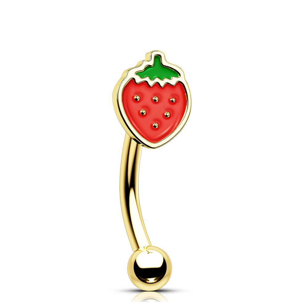 strawberry rook piercing barbell