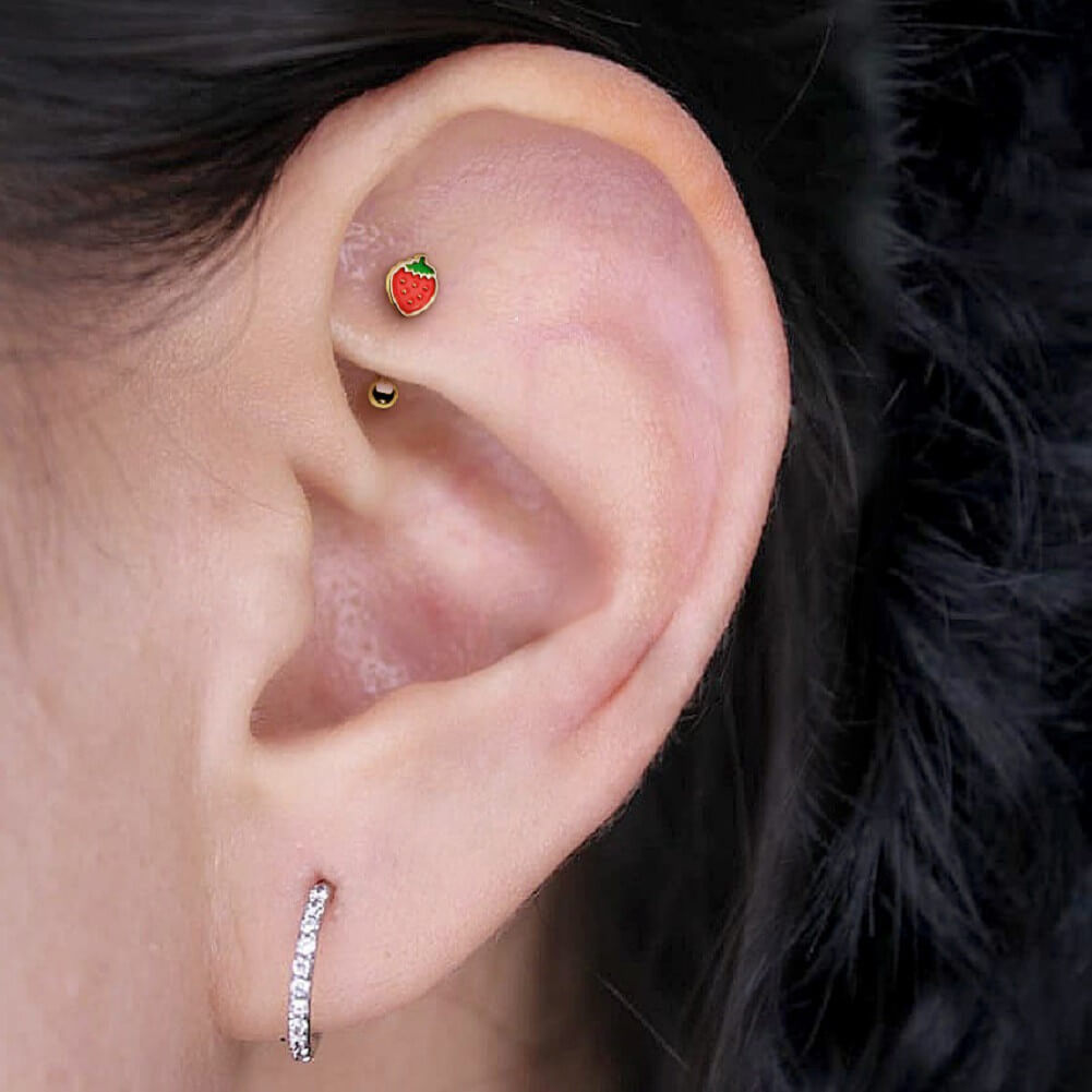 strawberry rook piercing 