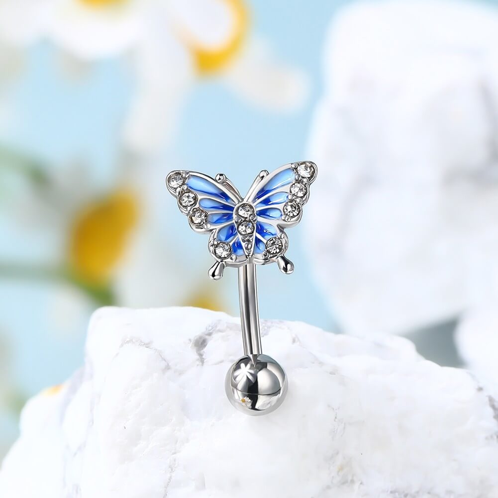 butterfly rook piercing earrings