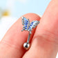 blue butterfly rook piercing earrings