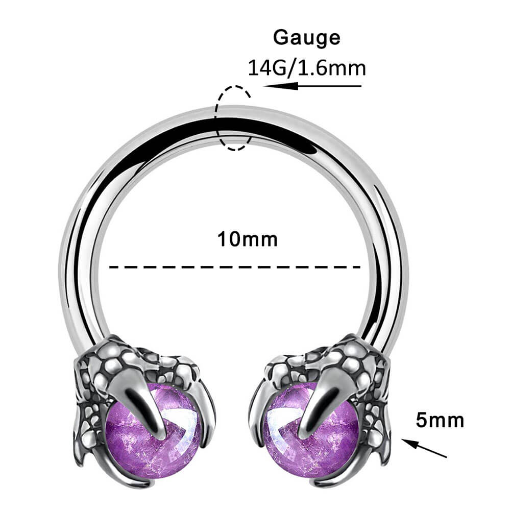 14g 10mm septum jewelry