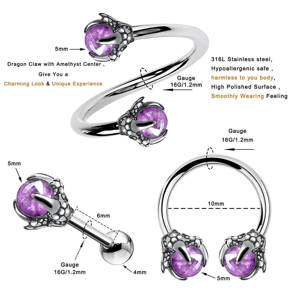 16g dragon cartilage earring