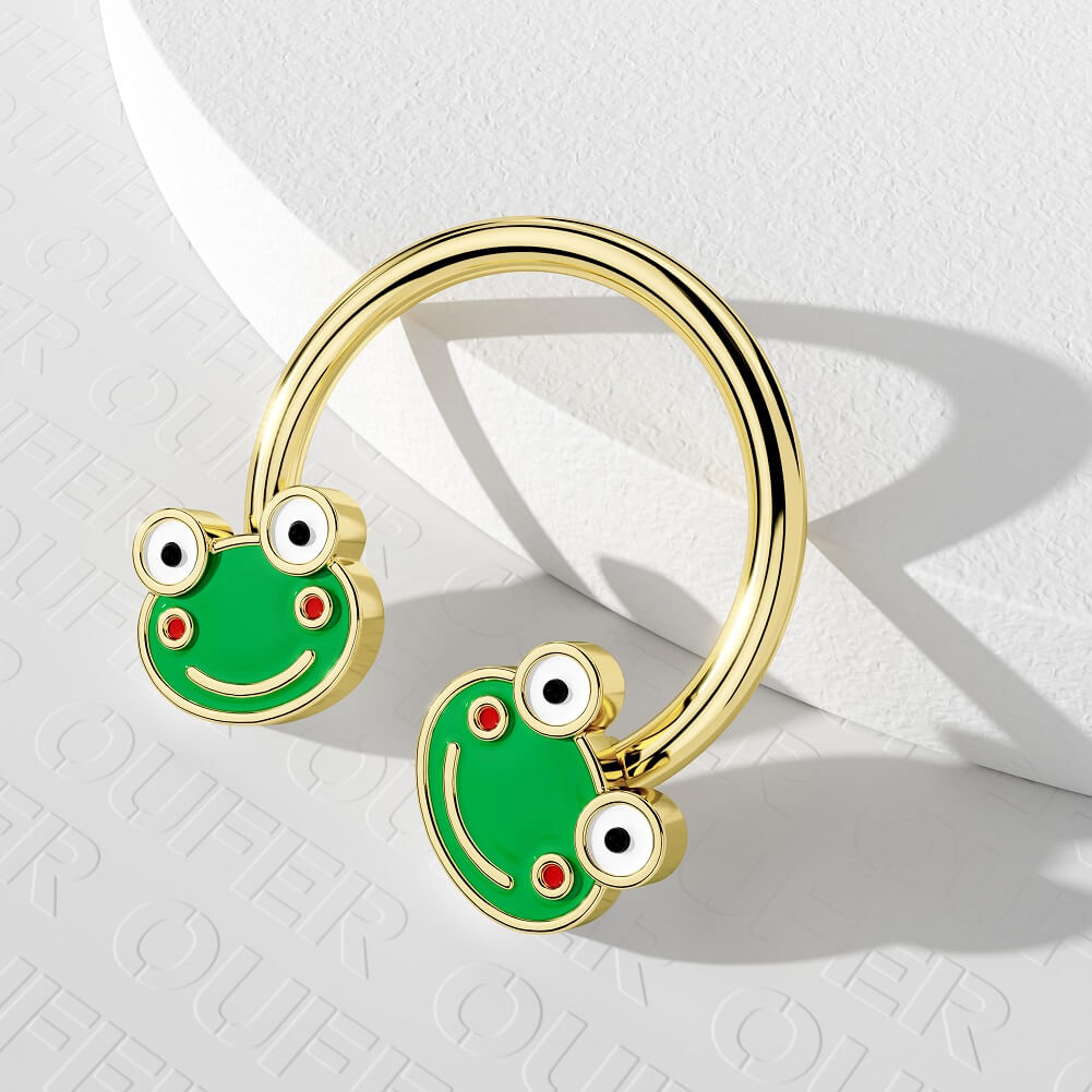 gold frog septum ring