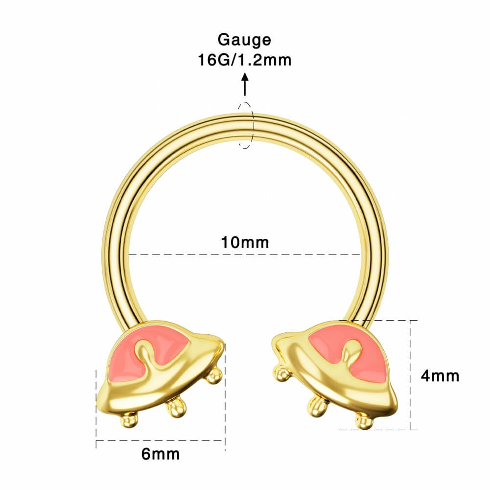 16g pink septum horseshoe