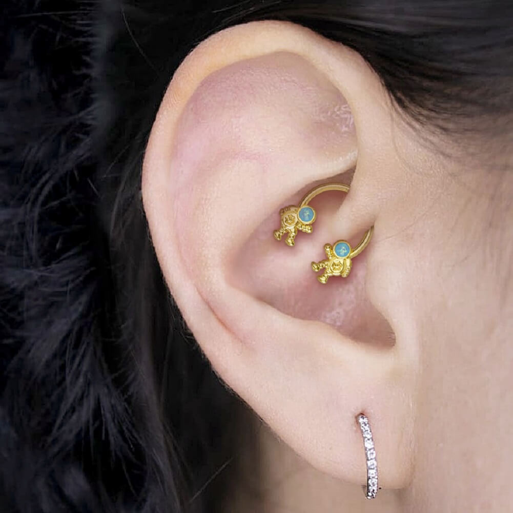 gold space daith earring