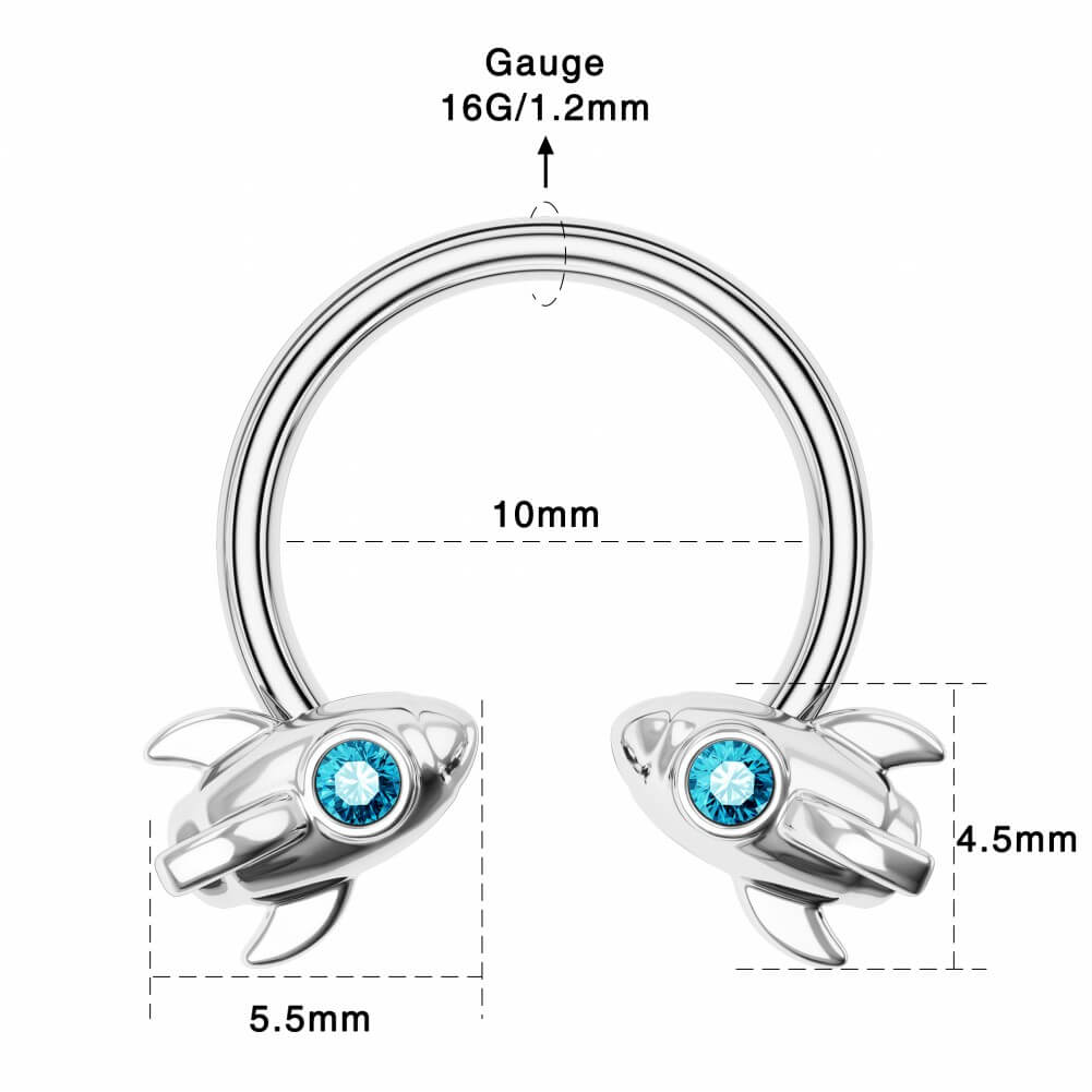 16g rocket horseshoe septum ring 