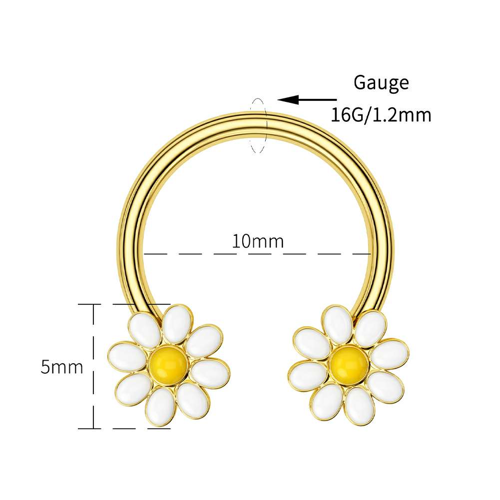 16g daisy septum horseshoe