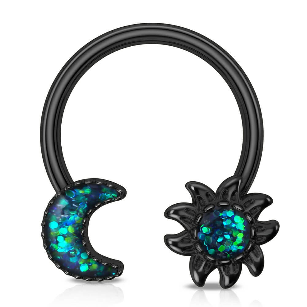 black sun and moon septum ring