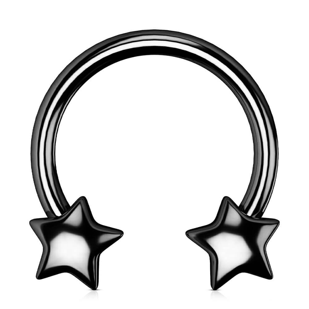 16G 3D Five-star Shaped Horseshoe Ring