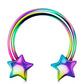 16G 3D Five-star Shaped Horseshoe Ring