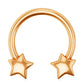 16G 3D Five-star Shaped Horseshoe Ring