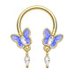 gold blue septum ring oufer body jewelry