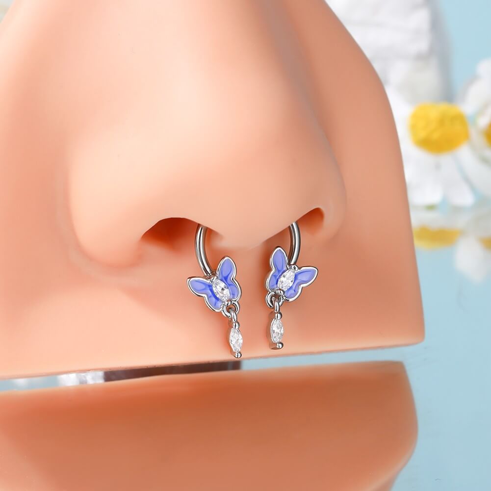 blue septum piercing