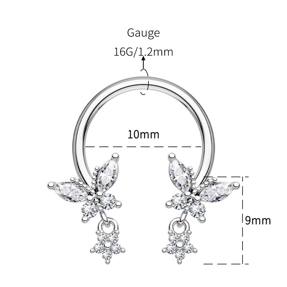 10mm septum jewelry horseshoe