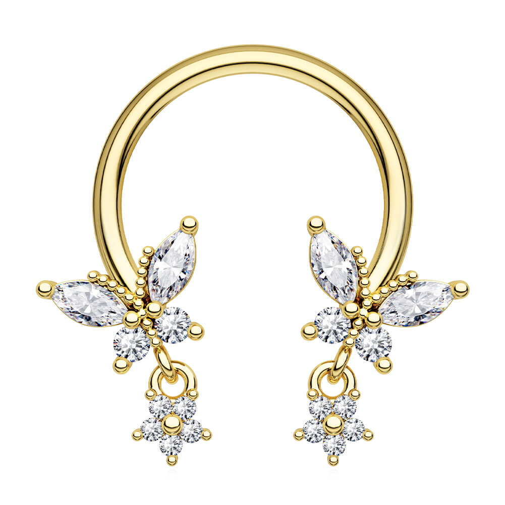 gold septum jewelry horseshoe